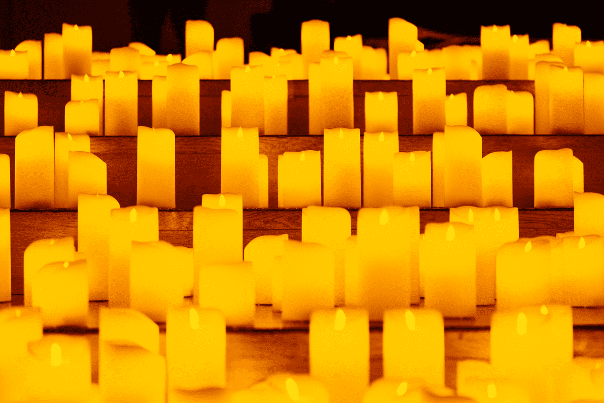 Candles glowing for a candlelit concert